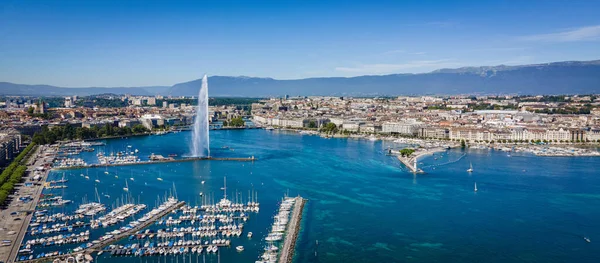 Aeial utsikt over Genfersjøen i Sveits royaltyfrie gratis stockfoto