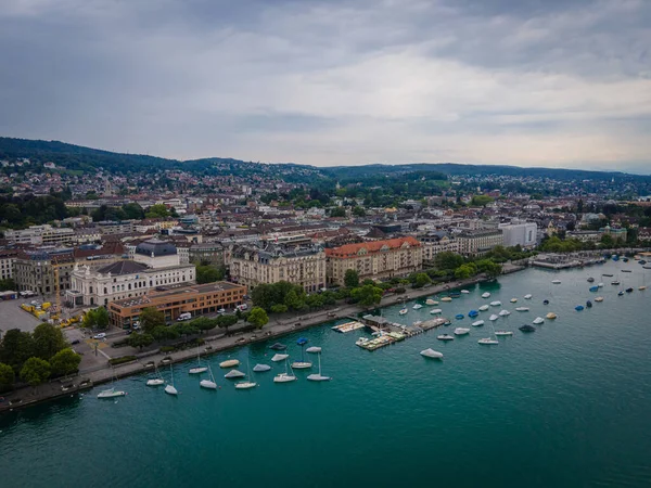 Hermoso lago de Zurich en Suiza desde arriba — Foto de Stock