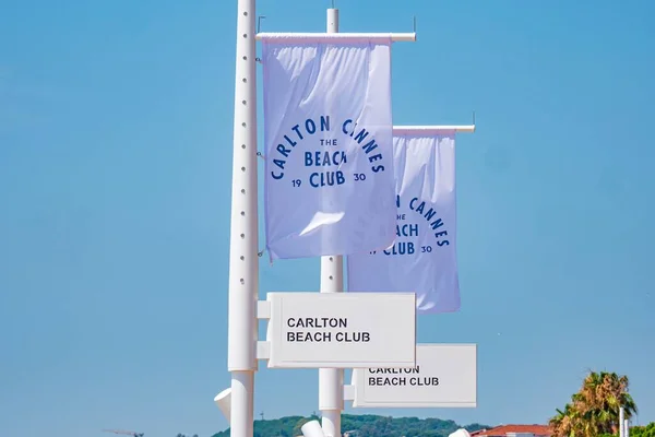 Beach Beach Clubs Croisette Cannes Cannes France July 2020 — стоковое фото