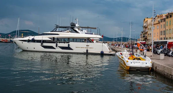 Luxury Yachts Harbor Saint Tropez City Tropez France July 2020 — стокове фото