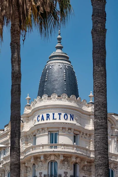 Slavný Carlton Hotel Cannes Cannes Francie Června 2020 — Stock fotografie