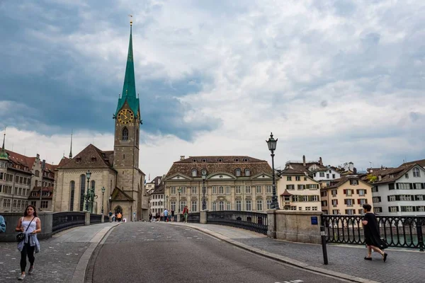Historyczna Dzielnica Zurychu Szwajcarii Zuryka Szwajcaria Lipiec 2020 — Zdjęcie stockowe