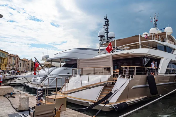 Luxusyachten Hafen Von Saint Tropez Stadt Tropez Frankreich Juli 2020 — Stockfoto