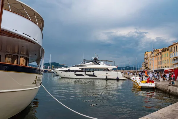 Luxusyachten Hafen Von Saint Tropez Stadt Tropez Frankreich Juli 2020 — Stockfoto