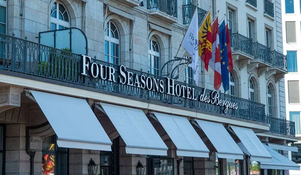 Гостиница Four Seasons Городе Женева City Geneva Switzerland Июля 2020 — стоковое фото