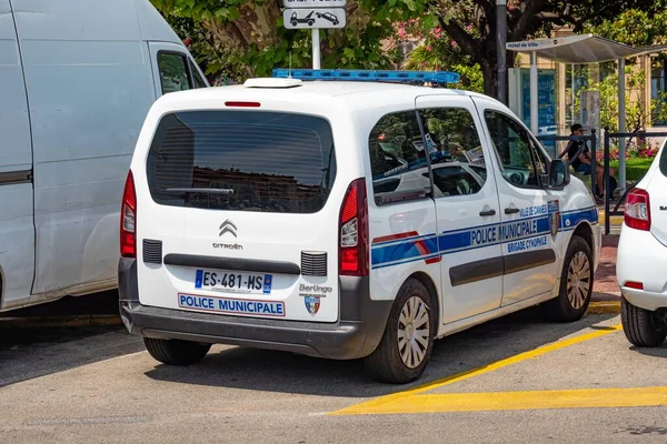 Polizeiauto Cannes Stadt Cannes Frankreich Juli 2020 — Stockfoto