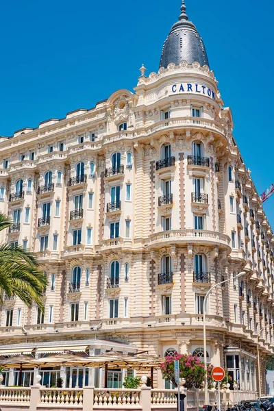 Berömda Carlton Hotel Cannes Cannes Frankrike Juli 2020 — Stockfoto