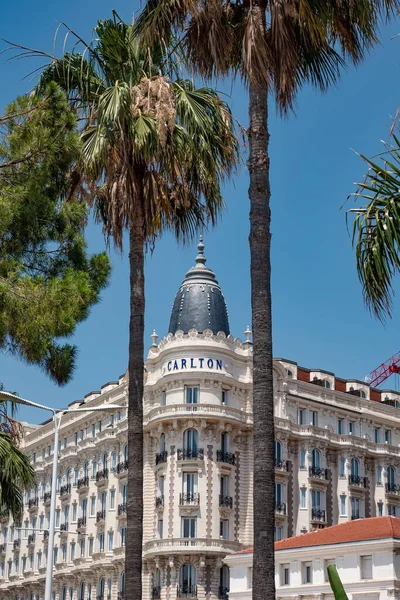 Berömda Carlton Hotel Cannes Cannes Frankrike Juli 2020 — Stockfoto