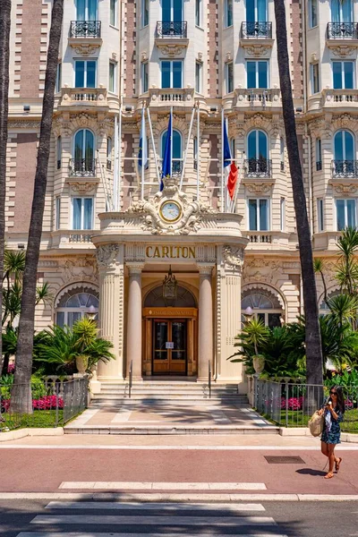 Famous Carlton Hotel Cannes Cannes France July 2020 — Stock Photo, Image