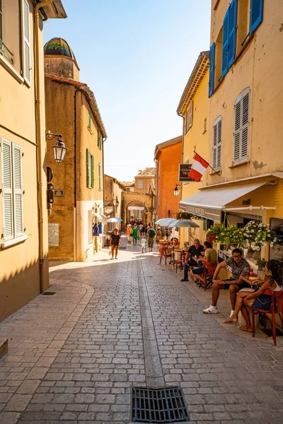 Typisch Uitzicht Historische Wijk Saint Tropez Stad Tropez Frankrijk Juli — Stockfoto