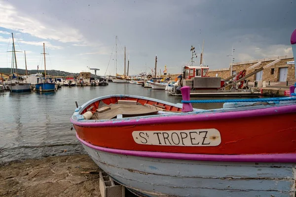 Чудовий Човен Saint Tropez City Tropez France July 2020 — стокове фото