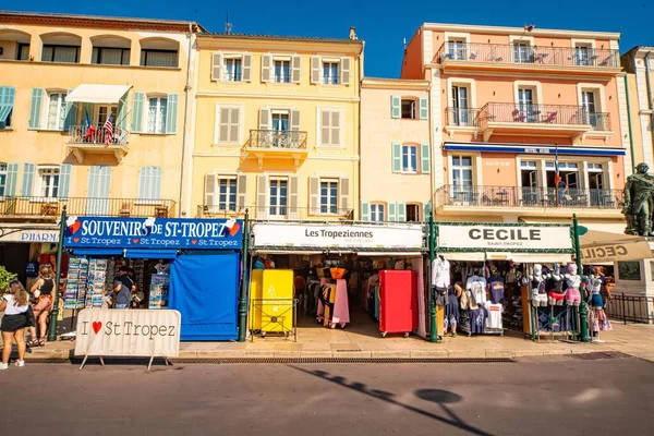 Toeristen Wandelen Door Stad Saint Tropez Tropez Frankrijk Juli 2020 — Stockfoto