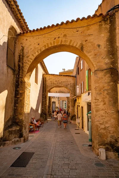 Typisch Uitzicht Historische Wijk Saint Tropez Stad Tropez Frankrijk Juli — Stockfoto