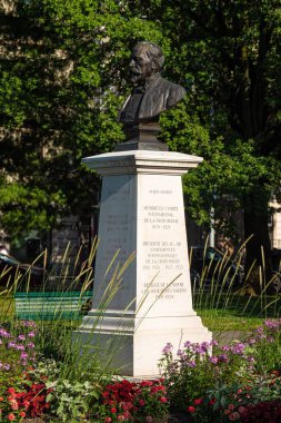 İsviçre, Cenevre 'de Gustave Ador Anıtı - GENEVA ŞEHRANESİ - 8 Temmuz 2020