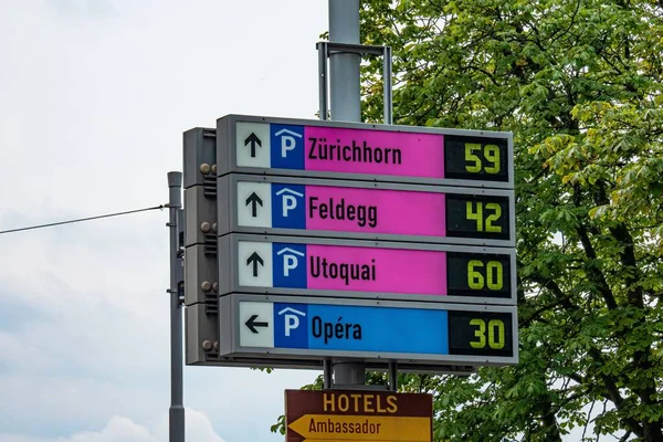 Parkolók Zürichben Zürich Switzerland 2020 Július — Stock Fotó