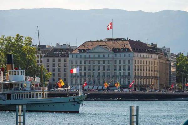 Centro Ginebra Suiza Ciudad Ginebra Suiza Julio 2020 — Foto de Stock