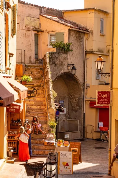 Street View Historische Wijk Saint Tropez Tropez Frankrijk Juli 2020 — Stockfoto
