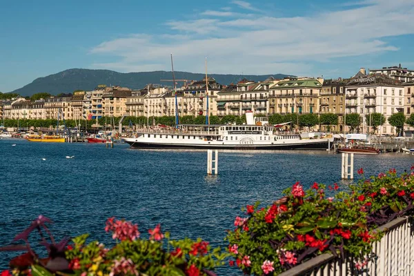 Cidade Genebra Lago Genebra Suíça Cidade Geneva Suíça Julho 2020 — Fotografia de Stock