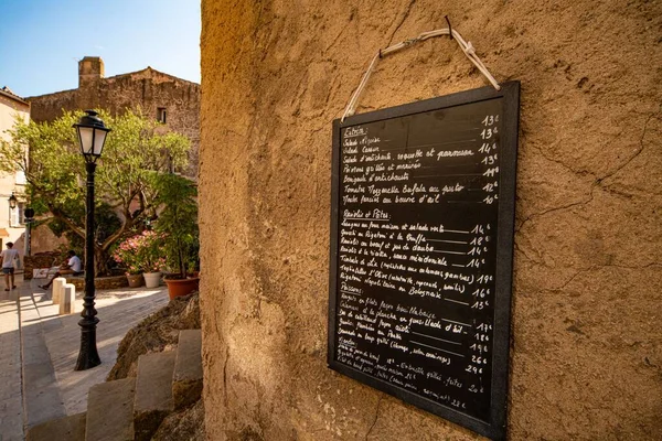 Menu Van Een Restaurant Historische Wijk Saint Tropez Stad Tropez — Stockfoto