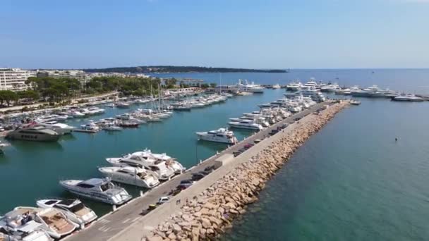 Porto Cannes Mar Mediterrâneo Vista Aérea Cannes França Julho 2020 — Vídeo de Stock