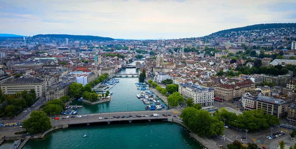 Amazing Aerial View City Zurich Switzerland Drone Photography — Stock Photo, Image