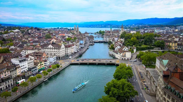 Cidade Zurique Suíça Partir Cima Fotos Drone — Fotografia de Stock