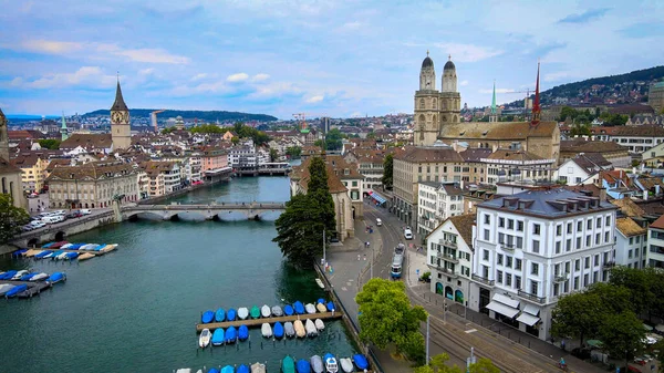 Grande Prise Vue Panoramique Ville Zurich Suisse Vue Aérienne — Photo