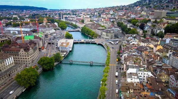 Чудове Місто Цюрих Швейцарії Фотографії Зверху Дрона — стокове фото