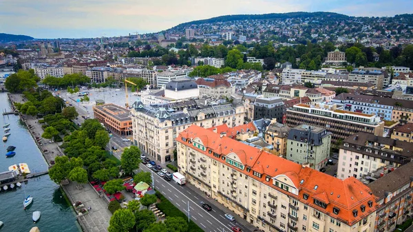 Дивовижний Повітряний Вид Над Містом Цюрих Швейцарії — стокове фото