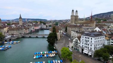 İsviçre 'deki Zürih şehrinin harika bir kurgu çekimi.