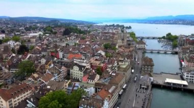 İsviçre 'nin Zürih şehrinde İHA görüntüleri var.