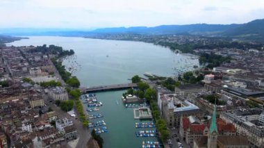 İsviçre 'nin Zürih şehrinde İHA görüntüleri var.
