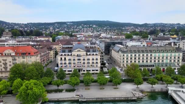 Sviçre Nin Zürih Şehrinde Görüntüleri Var — Stok video