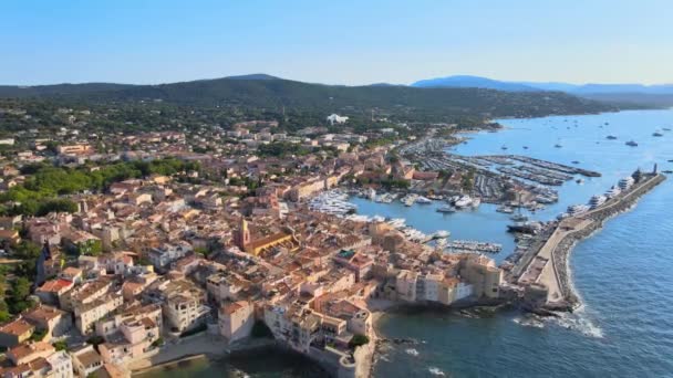 Saint Tropez França Localizado Mar Mediterrâneo Costa Marfim Imagens Viagem — Vídeo de Stock