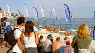 Nice şehrindeki plaj voleybolu - Güzel Şehir, FRANSA - 10 Temmuz 2020