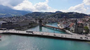 Yukarıda Lucerne Drom 'un harika şehri - seyahat görüntüleri
