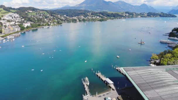 Lake Lucerne Švýcarsku Také Volal Vierwaldstaetter See Švýcarsku Cestovní Záběry — Stock video