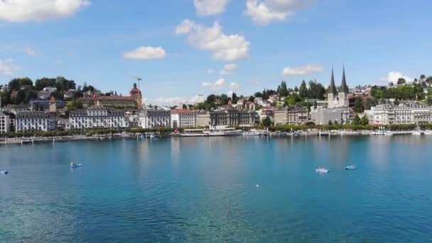 Lake Lucerne Švýcarsku Také Volal Vierwaldstaetter See Švýcarsku Cestovní Záběry — Stock video