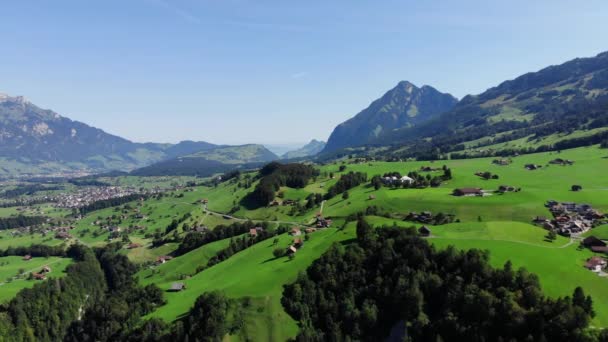 Natura Meravigliosa Della Svizzera Dall Alto Riprese Viaggio — Video Stock