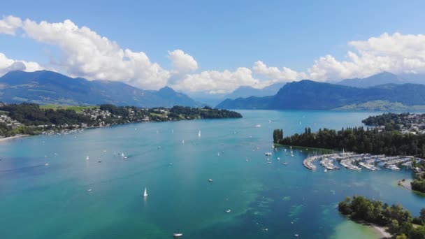 스위스의 루체른 스위스의 Vierwaldstaetter See Switzerland Travel Video — 비디오