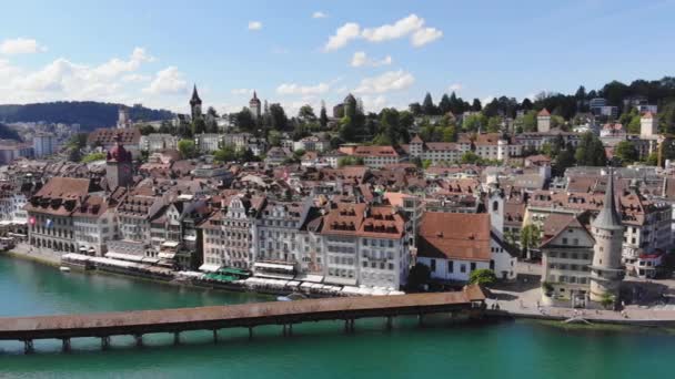 위에서 사진에서 스위스의 아름다운 루체른 — 비디오