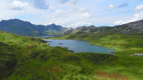 Increíble Naturaleza Los Alpes Suizos Distrito Melchsee Frutt Suiza Desde — Vídeo de stock