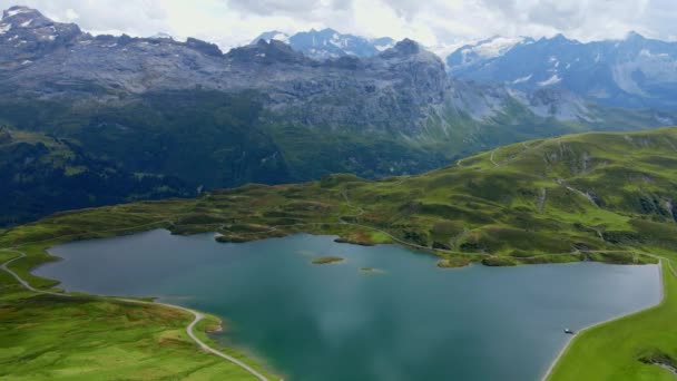 Flug Über Die Wunderbare Natur Der Schweiz Die Schweizer Alpen — Stockvideo