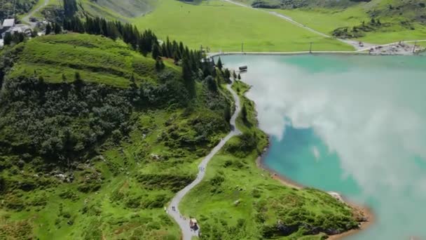 Wonderful Spot Vacation Swiss Alps Aerial View Travel Footage — Stock Video