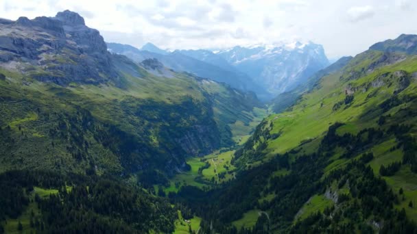 Paisagem Como Conto Fadas Alpes Suíços Com Sua Natureza Incrível — Vídeo de Stock