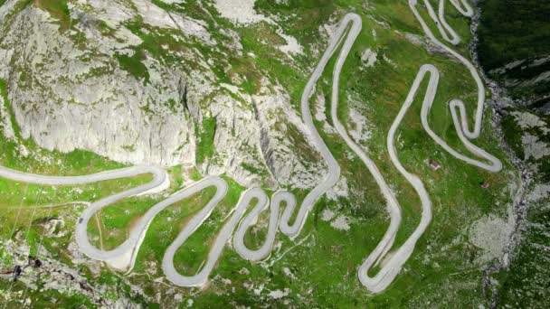 Famoso Passe Gotthard Suíça Vista Aérea Imagens Viagem — Vídeo de Stock