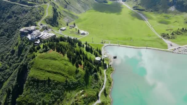 Amazing Switzerland Mountain Lake Truebsee Travel Footage — Stock Video