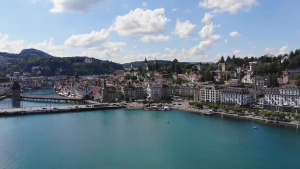 Lake Lucerne Švýcarsku Také Volal Vierwaldstaetter See Švýcarsku Cestovní Záběry — Stock video