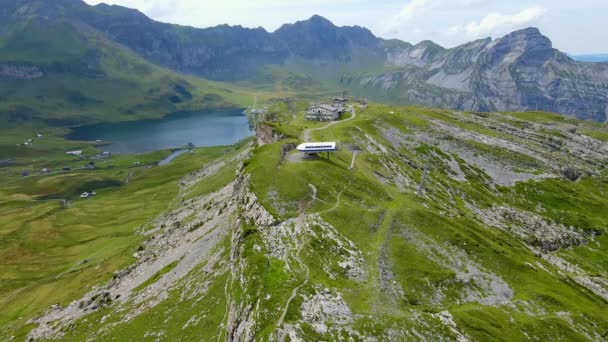 Гора Бонисток Швейцарских Альпах Вид Воздуха Дорожные Съемки — стоковое видео