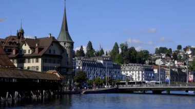İsviçre 'nin güzel şehri Lucerne - seyahat görüntüleri